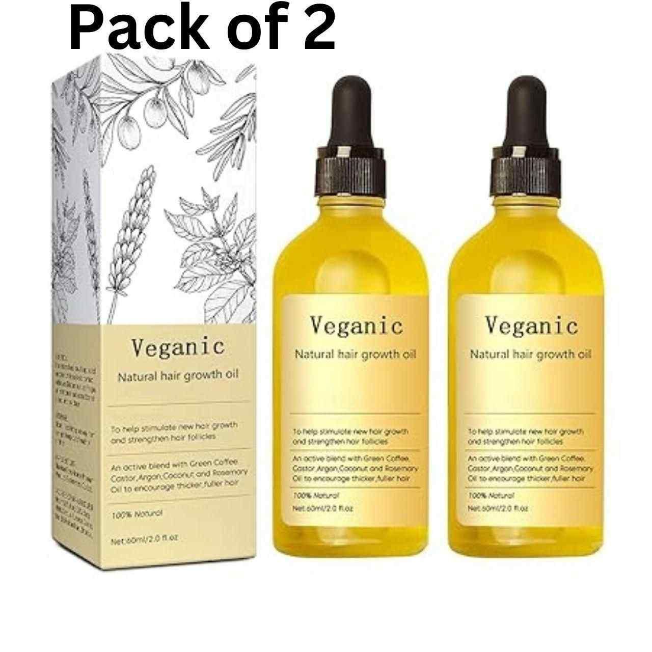 Vegan Natural Hair Growth Oil 30 ml (Pack of 2)