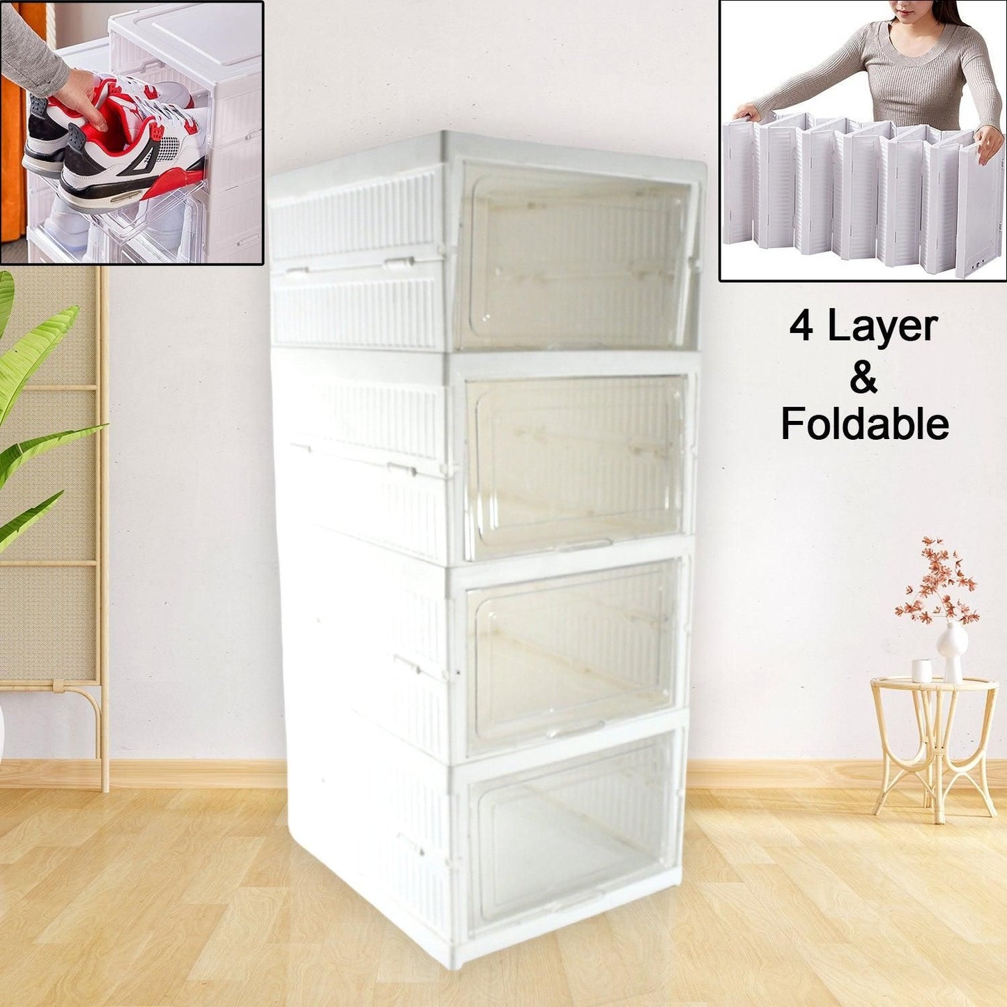 4 Layer Foldable Shoe Rack-Organizer